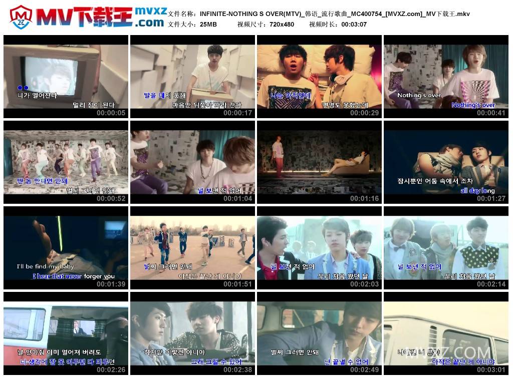 INFINITE-NOTHING S OVER(MTV)_韩语_流行歌曲_MC400754